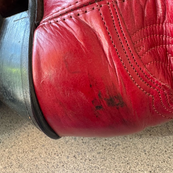 Abilene Boot Co. Red leather cowboy boots 9 western vintage 90s cowgirl 80s - Picture 6 of 16